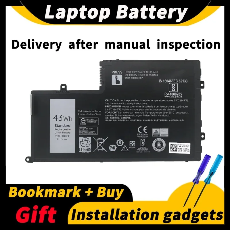 For Dell Inspiron 15-5547 5545 5548 5557 TRHFF P39F P49G 1V2F6 01V2F6 11.1V 43wh/3800mAh Laptop Battery 
For Dell Inspiron 15-5547 5545 5548 5557 TRHFF P39F P49G 1V2F6 01V2F6 11.1V 43wh/3800mAh Laptop Battery