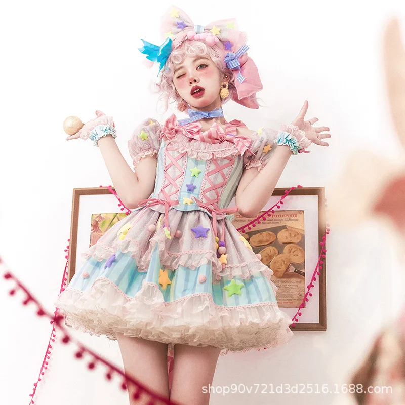 

Japanese Cute Clown Lolita Dress Girls Strawberry Bunny Jsk Dresses Women Harajuku Sleeveless Cute Dresses 2023 Cosplay Vestido