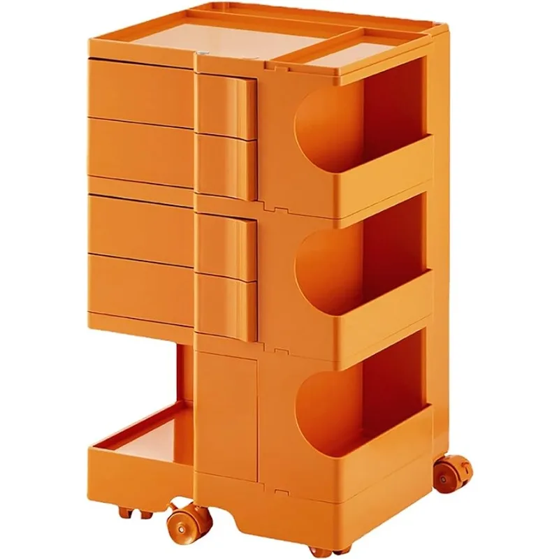 

Multipurpose Utility Storage Cart - Industrial Storage with Wheels and Slide Out Drawers - Professional Trolley