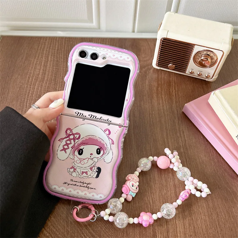 Kawaii Sanrio Kuromi My Melody мультфильм браслет чехлы для телефонов для Samsung Galaxy Z Флип 4 3 5 фотообойма противоударный чехол 
Kawaii Sanrio Kuromi My Melody мультфильм браслет чехлы для телефонов для Samsung Galaxy Z Флип 4 3 5 фотообойма противоударный чехол