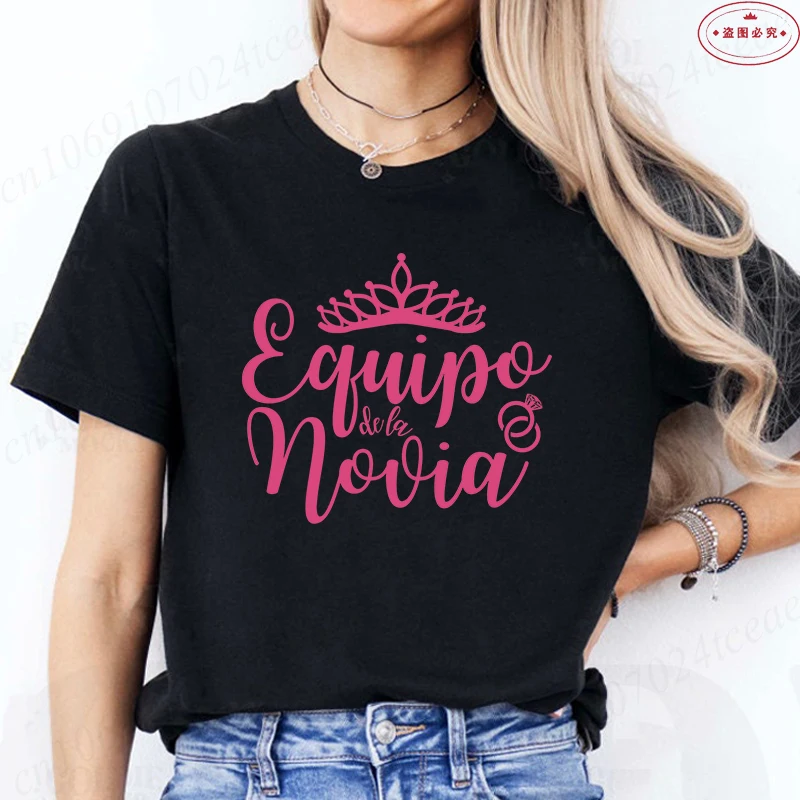 Spanish Crown Graphic Tees Women Bachelorette & Wedding Party Tops Bridal Party Team Bride Tribe Casual Short Sleeve T-Shirts 11 S173eac78f900425184bdcc237d993babd
