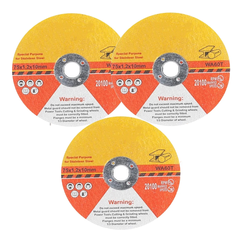 3pcs Mini Cutting Disc Circular Resin Grinding Wheel Sanding Disc 75mm For Angle Grinder Steel Stone Cutting Angle Grinding Bit
3pcs Mini Cutting Disc Circular Resin Grinding Wheel Sanding Disc 75mm For Angle Grinder Steel Stone Cutting Angle Grinding Bit