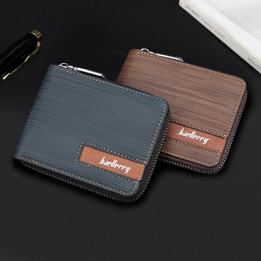 RFID Blocking Wallet for Men Striped Horizontal Zip Money Clip Credit Card Holder PU Leather Business Purses Short Mens Wallet
RFID Blocking Wallet for Men Striped Horizontal Zip Money Clip Credit Card Holder PU Leather Business Purses Short Mens Wallet