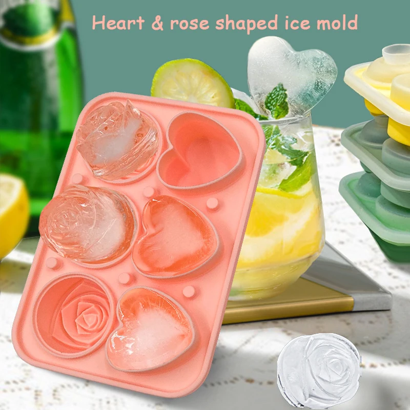 4/6 Hole Food Grade Silicone Ice Cream Mold Large Ice Cube Trays Flower And Heart Shape Cake Mould Rubber Fun Big Ice Ball Maker
4/6 Hole Food Grade Silicone Ice Cream Mold Large Ice Cube Trays Flower And Heart Shape Cake Mould Rubber Fun Big Ice Ball Maker