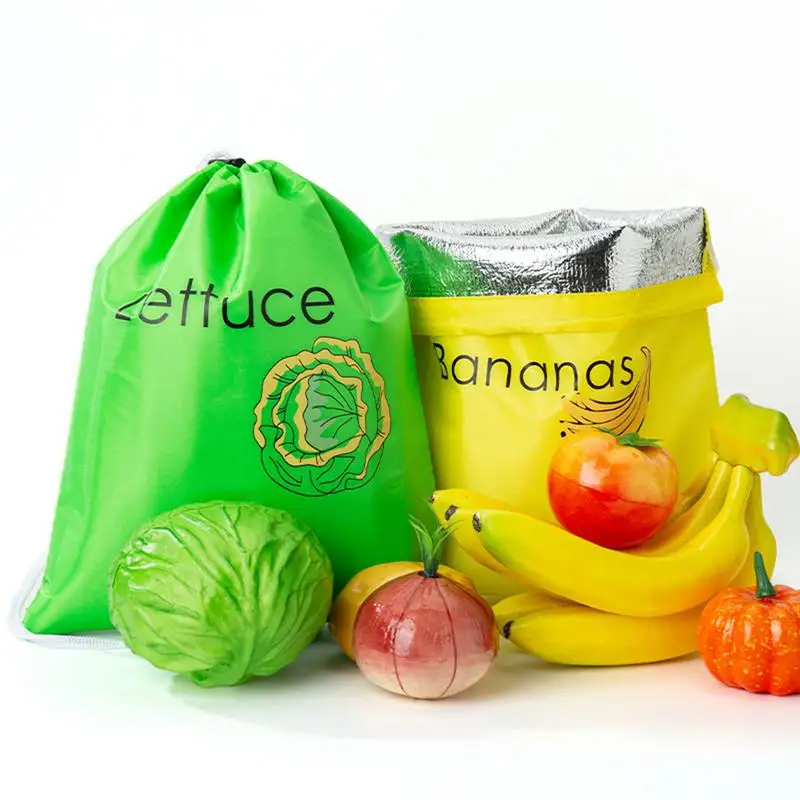 

Сумка-держатель для бананов, многоразовые продуктовые пакеты со шнурком, прочная сумка для хранения, предотвращает запах фруктов и овощей