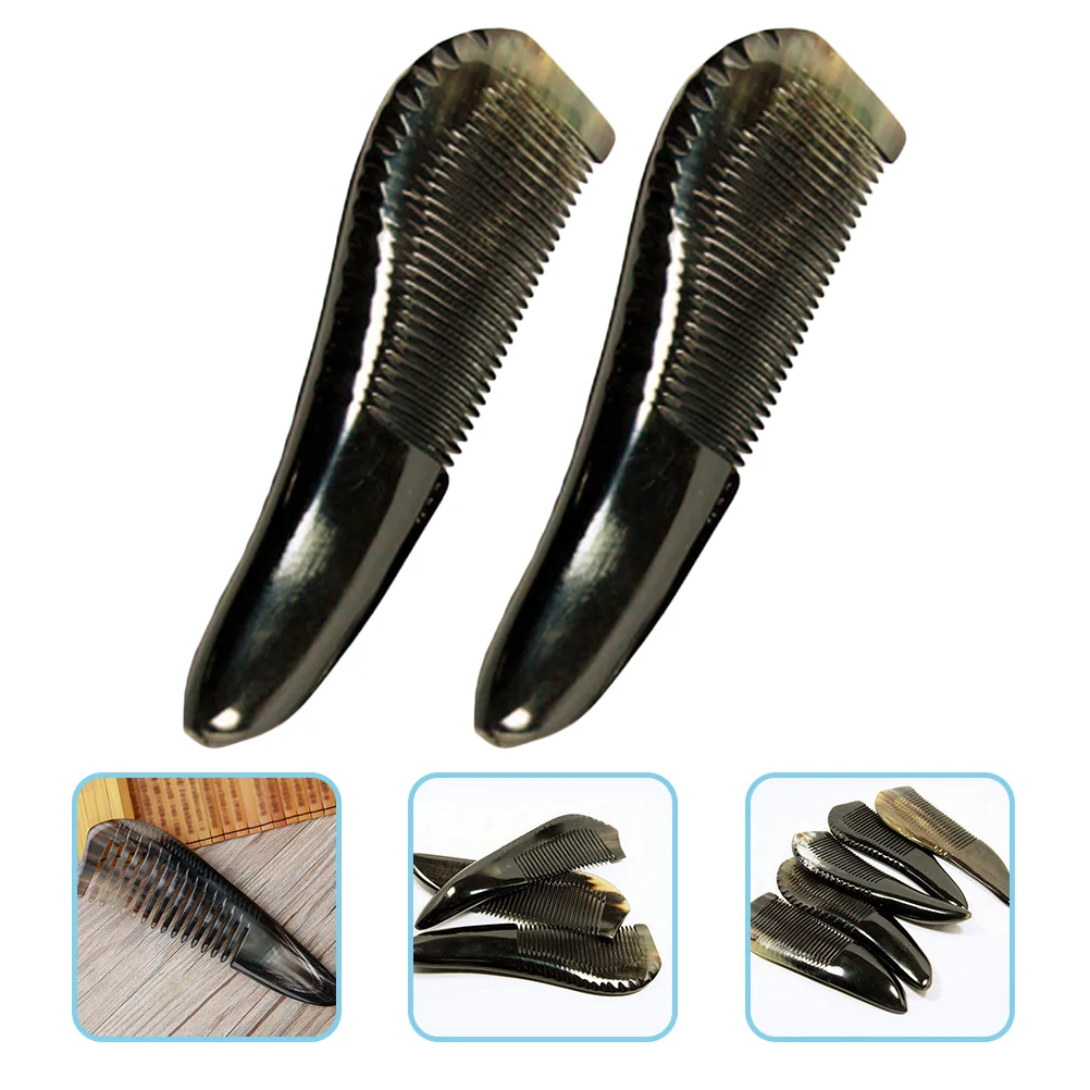 

2 Pcs Horn Comb Combs for Men Multifunction Natural Simple Hairdressing Horns Women Tool Man Handheld