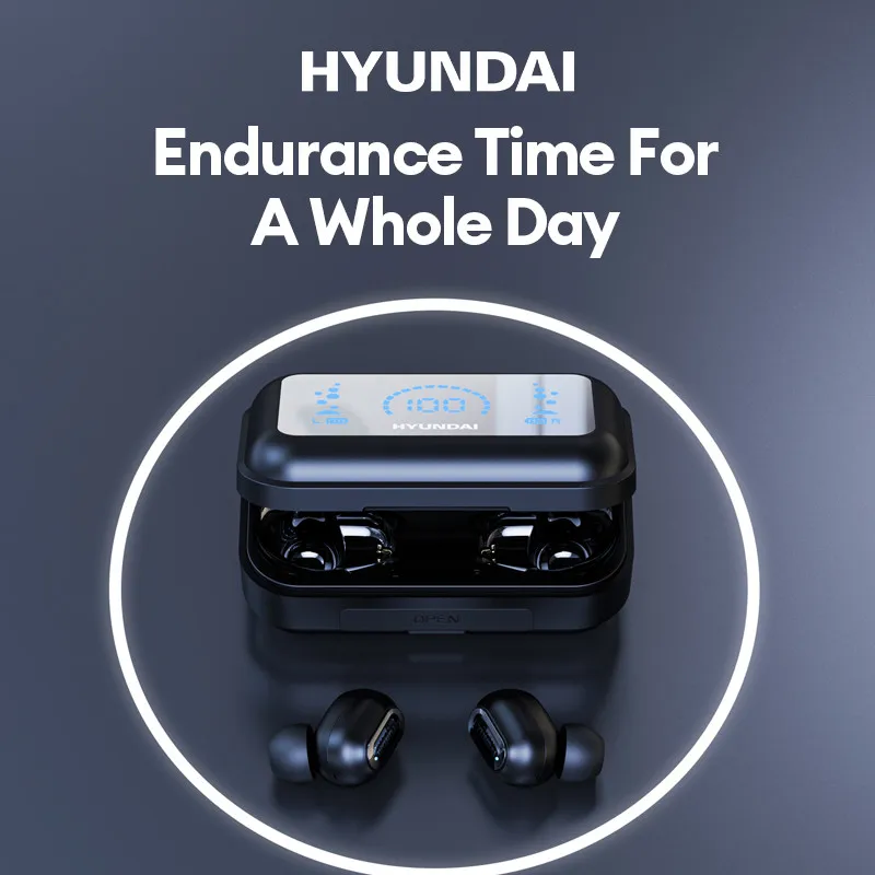 

Choice HYUNDAI T04 TWS Wireless Bluetooth 5.3 Earbuds Long Standby LED Display Earphones HIFI Stereo Sound Headphones