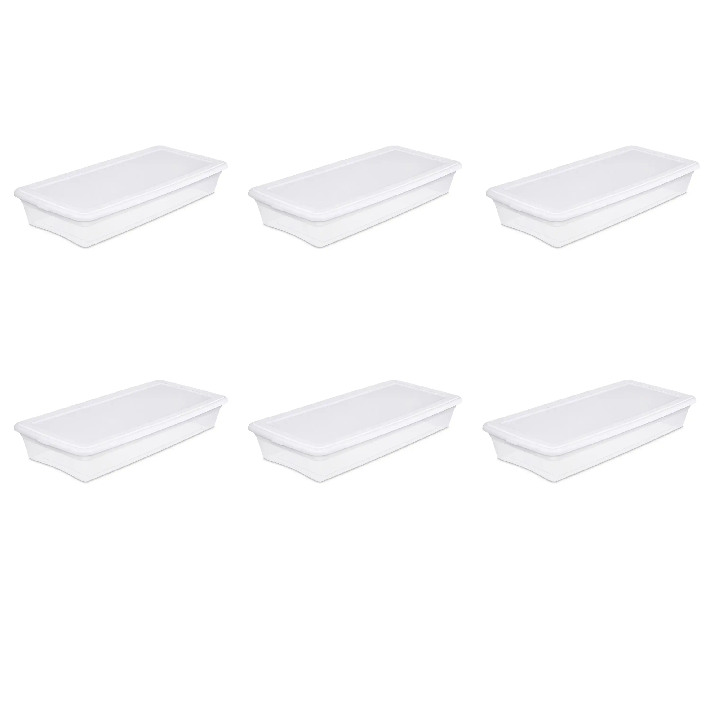 Коробка для хранения Sterilite 41 Qt, Прозрачная основа, белая крышка, набор из 6 шт.
Коробка для хранения Sterilite 41 Qt, Прозрачная основа, белая крышка, набор из 6 шт.