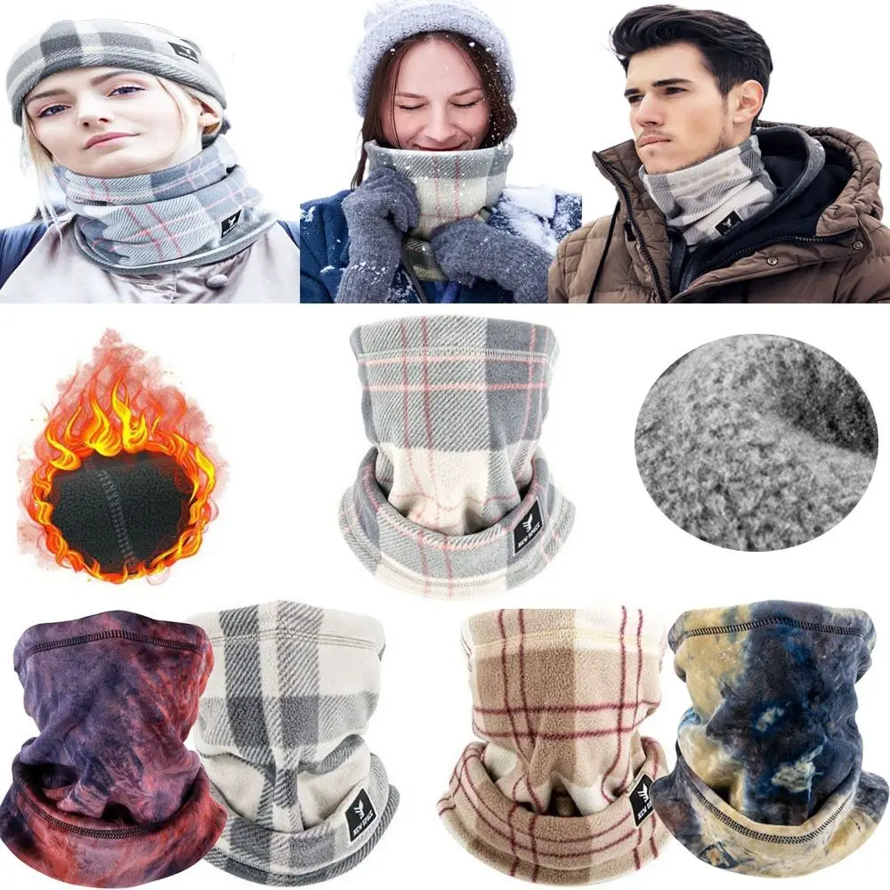 

Autumn Winter Fashion Warm Neck Cover Thickening Bib Winter Women Men Scarf Snood Cowl Tube Fleece Scarves Thermal Neck Warmer