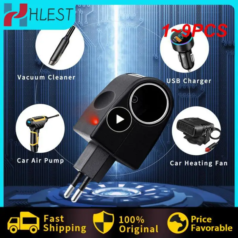 

1~9PCS 12V Car Cigarette Lighter Adapter Power Socket Automobile Vehicle Cigarette Lighter Power Plug 220V Car Accessories