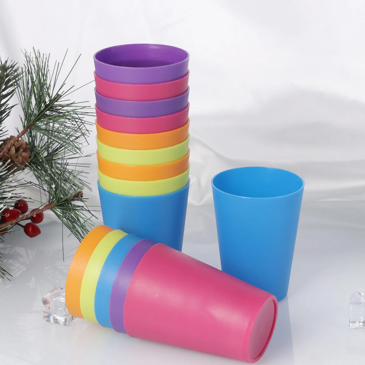 

Cups Plastic Reusable Unbreakable Tumblers Party Water Drinking Colorful Neon Cup Tea Tumbler Glasses Multi Shot Homemug