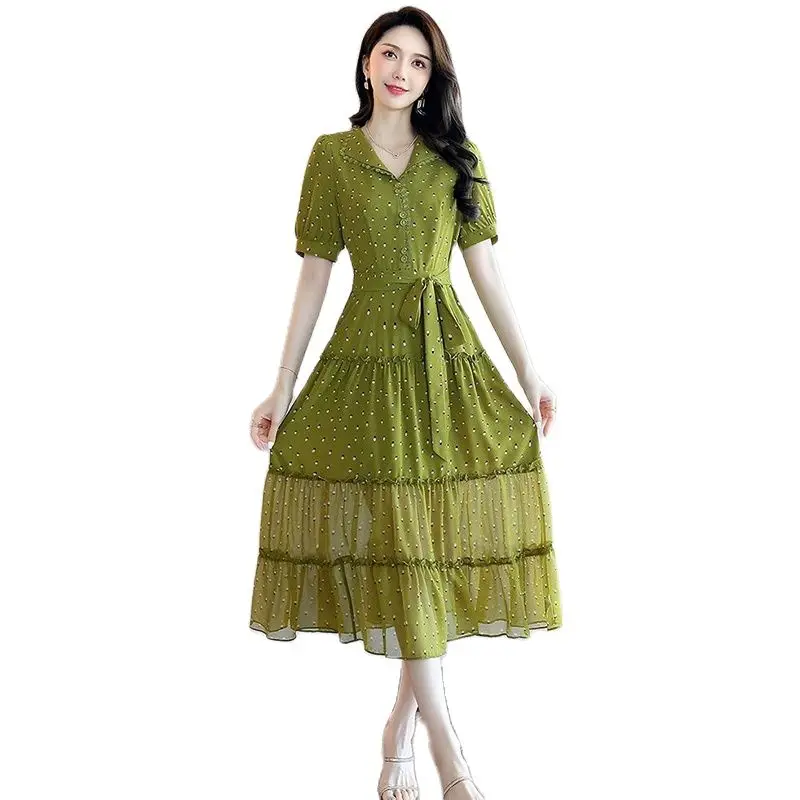 Chiffon Polka Dot Ladies Dress Womens Summer 2023 New French Highclass Temperament Elegant Goddess Waist Show Fashion Skirt Tide
Chiffon Polka Dot Ladies Dress Womens Summer 2023 New French Highclass Temperament Elegant Goddess Waist Show Fashion Skirt Tide