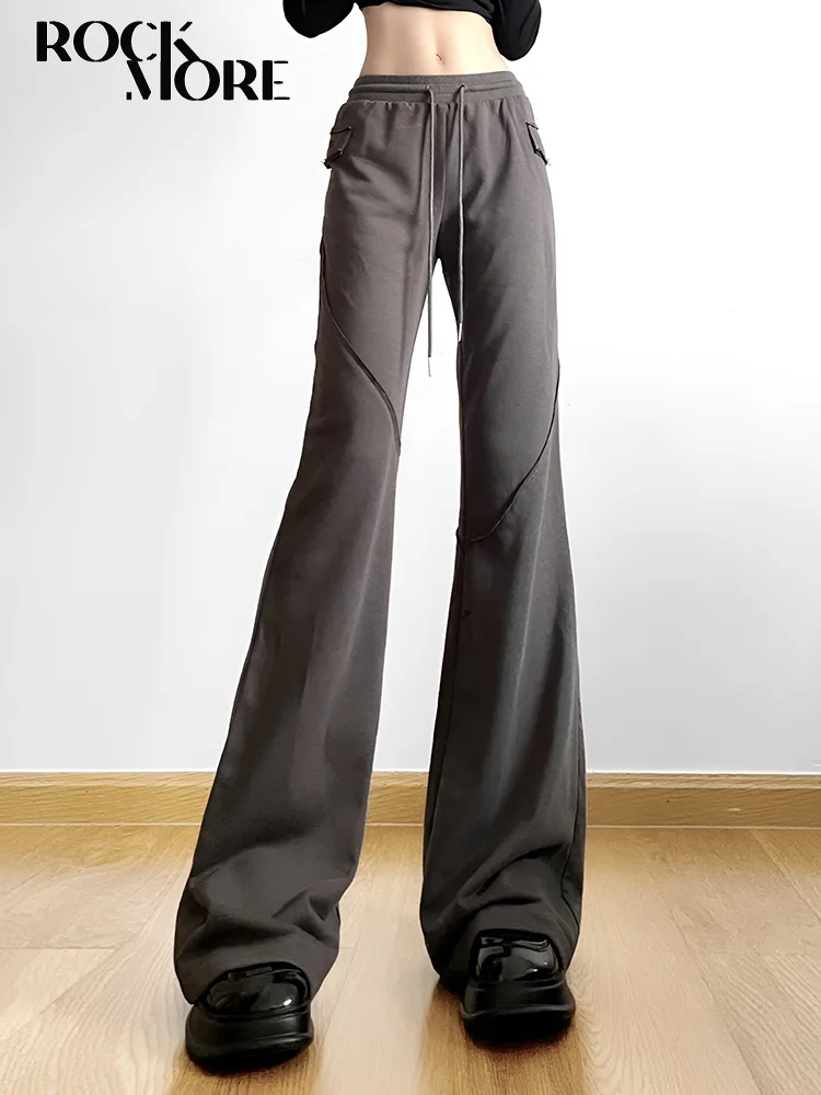 

Широкие брюки-клеш Clinkly в стиле пэчворк, женские модные облегающие базовые брюки в Корейском стиле, женские повседневные серые спортивные брюки с низкой талией