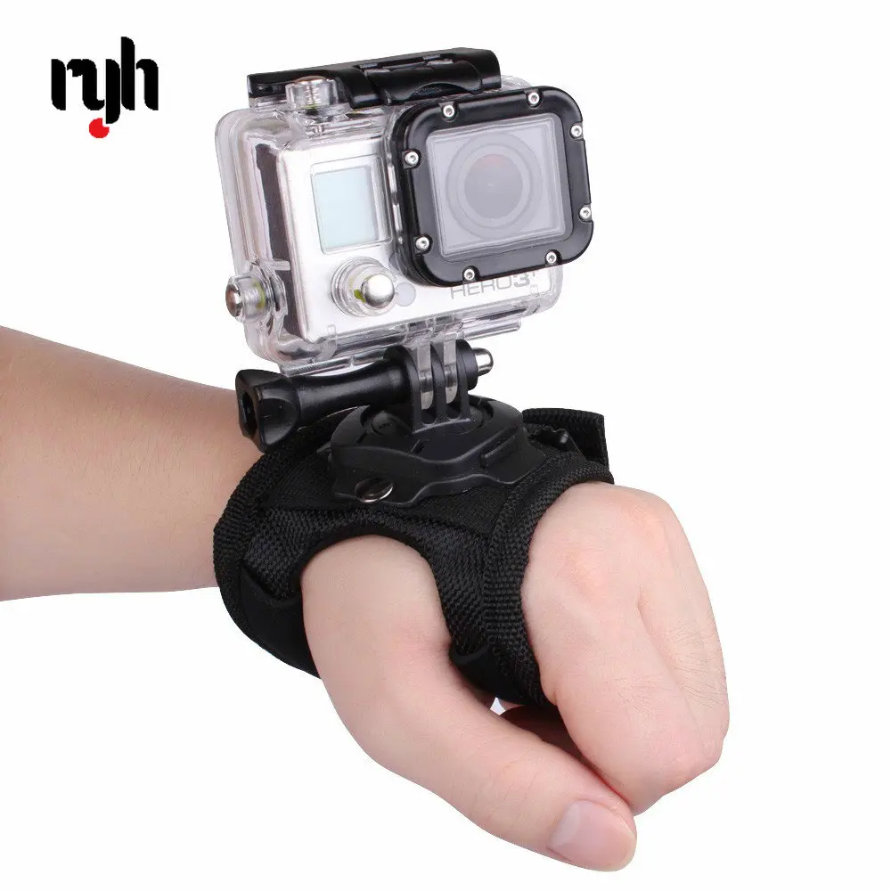 

RYH 360 Degree Rotation Hand Strap Wrist Belt Mount for GoPro Hero 9 8 7 6 5 4 3 Xiaomi Yi Sjcam Sj4000 Sj OSMO Action Camera