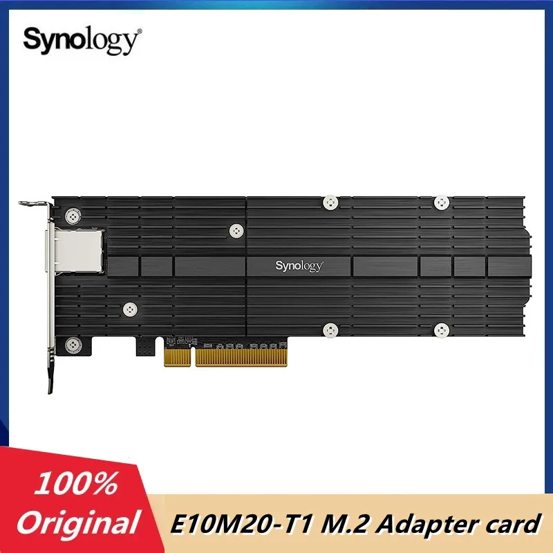 

Synology E10M20-T1 10Gb Ethernet and M.2 Adapter card Network Adapter PCIe 3.0 x8 RJ-45; 1 Port interface Cards/Adapter PCIe