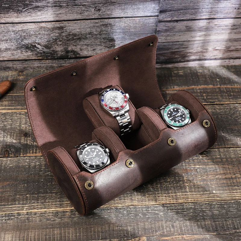 3 Slots Watch Roll Boxes Luxury Crazy Horse Leather Case Holder For Men Travel Watches Organizer Display Jewelry Storage Pouch
3 Slots Watch Roll Boxes Luxury Crazy Horse Leather Case Holder For Men Travel Watches Organizer Display Jewelry Storage Pouch