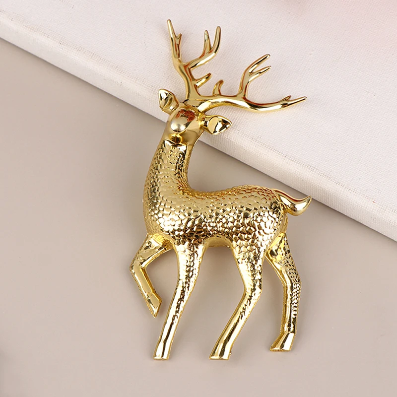

1PC Artificial Christmas Simulation Sika Deer Reindeer Fairy Tale Garden Props Statue Home Elk Cabinet Cake Decoration