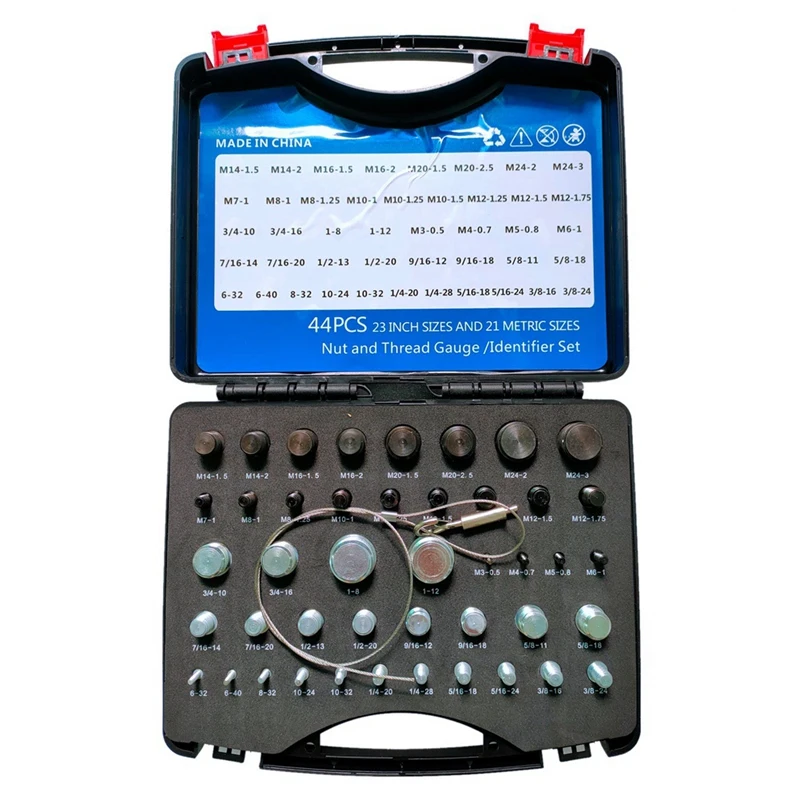 Nut And Bolt Thread Check Thread Check Standard And Metric Thread Checker - Easy To Use - 44Pcs Male/Female Gauges
Nut And Bolt Thread Check Thread Check Standard And Metric Thread Checker - Easy To Use - 44Pcs Male/Female Gauges