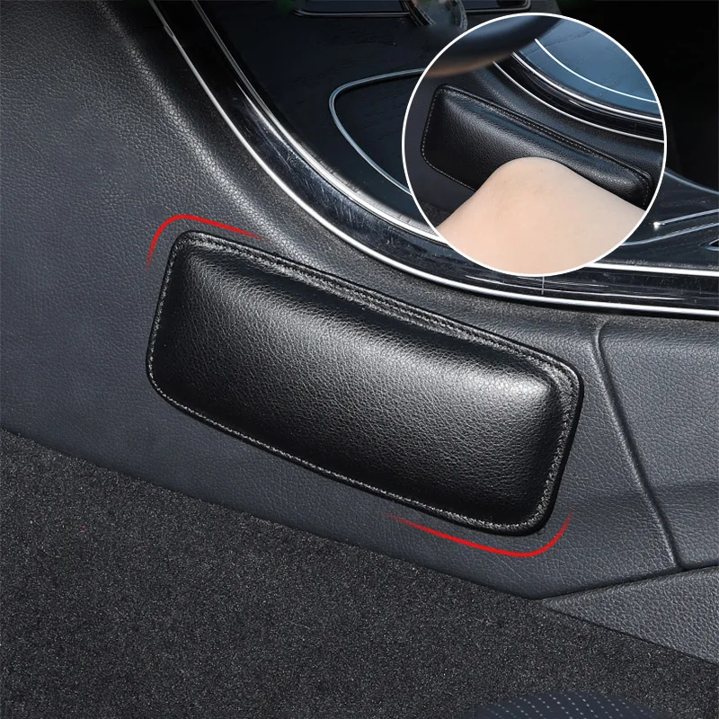 

Leather Knee Pad for Car Interior Pillow Comfortable Elastic Cushion Memory Foam Universal Thigh Support Accessories 18X8.2cm