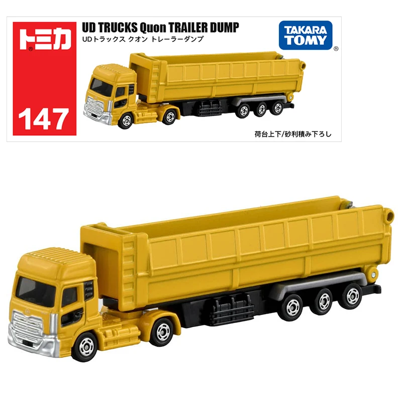 

Takara Tomy Long Type Tomica No.147 UD Trucks Quon Trailer Dump Diecast Alloy Model Kids Xmas Gift Toys for Boys