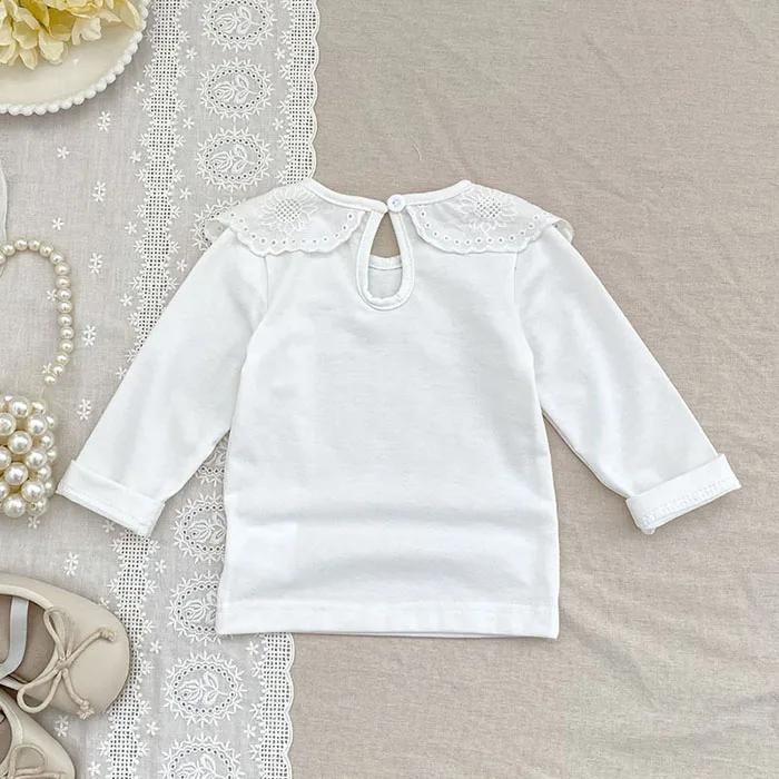 2025 New Autumn 0-3Yrs Baby Girls Pullover Tops Children Clothing Kids T-shirt Cotton Long Sleeve Lace Splicing T-shirt 7 S1761258a7709407da597b0fc4fc8f0ecW
