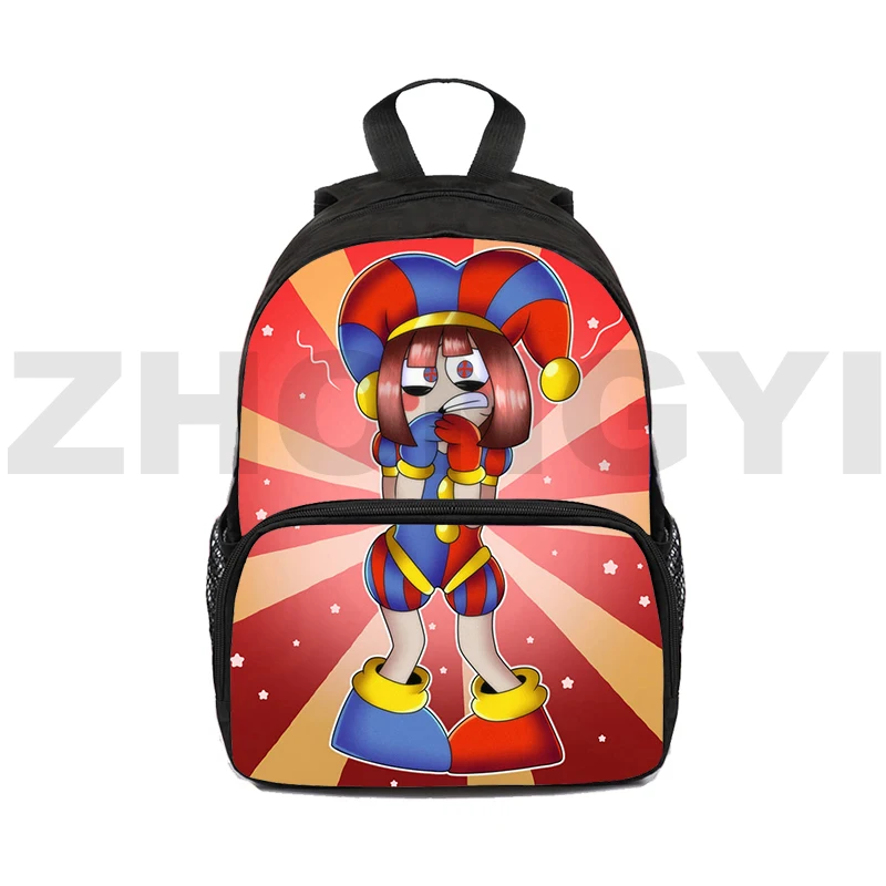 

12/16 Inch Kawaii The Amazing Digital Circus Mini Backpack Women Casual Travel Satchel 3D Preppy Anime School Bag Mens Bookbag