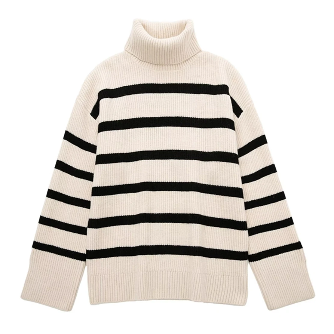 Dave&Di Knitwear Striped Loose WInter Pullovers Vintage Turtleneck Swetaers Women
Dave&Di Knitwear Striped Loose WInter Pullovers Vintage Turtleneck Swetaers Women