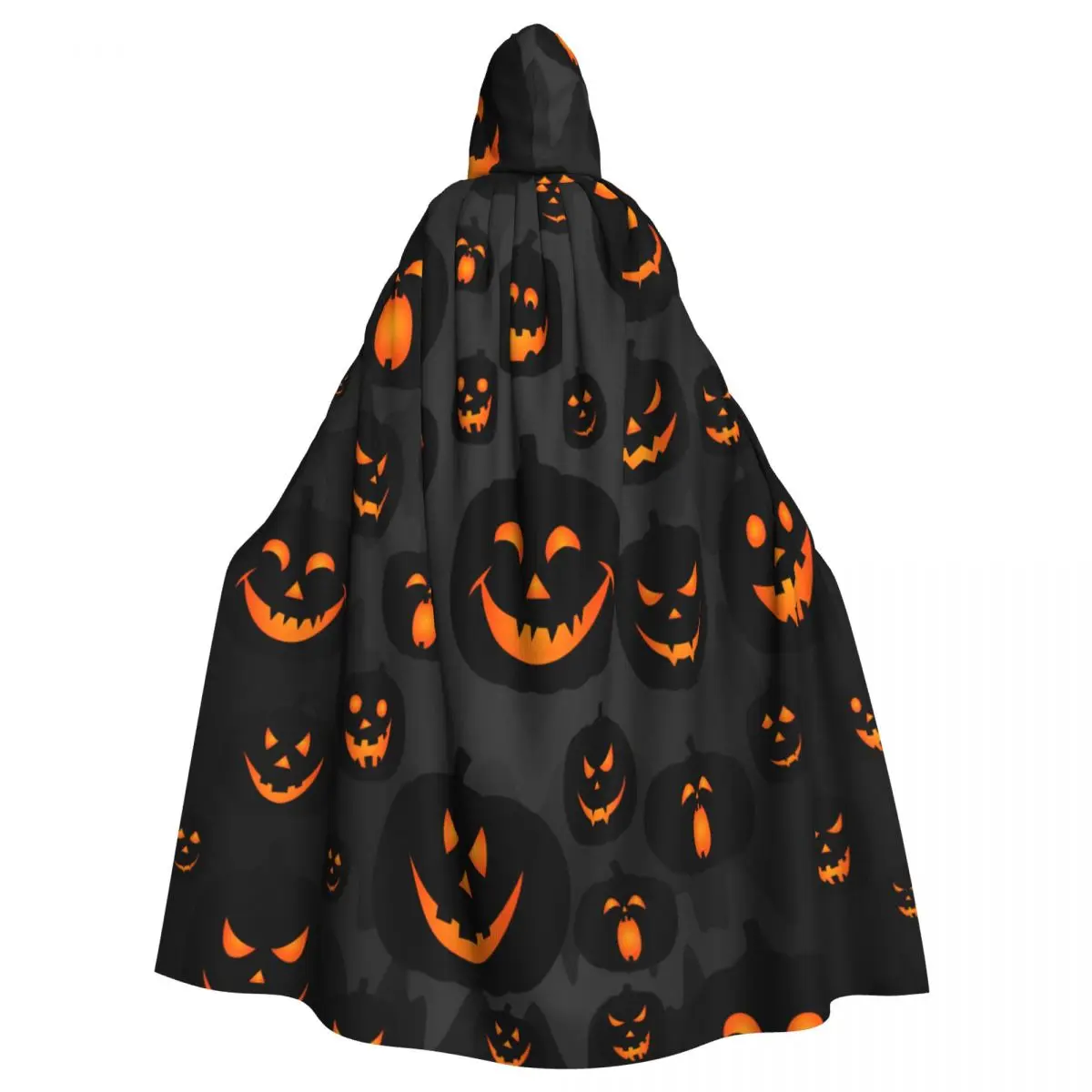 

Funny Pumpkin Scary Face Cloak Hooded Cosplay Costume Halloween Adult Long Party Cape