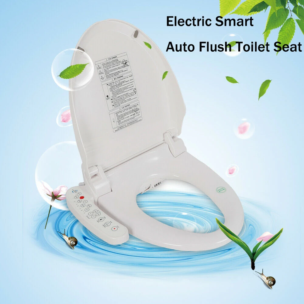 

Electric Smart Automatic Deodorization Bidet Toilet Lid Auto Flush Bidet Cover Heated Anti-Bacterial Seat Double Nozzles