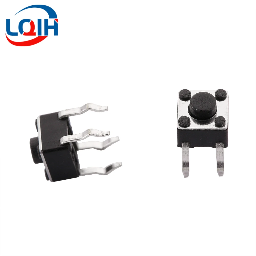 

100PCS 4.5X4.5X3.8MM DIP 4Pin Tact Switch DC12V 50mA Connectors Push Button 4.5*4.5*5.0mm Tactile Switches 4.5x4.5x5.0mm