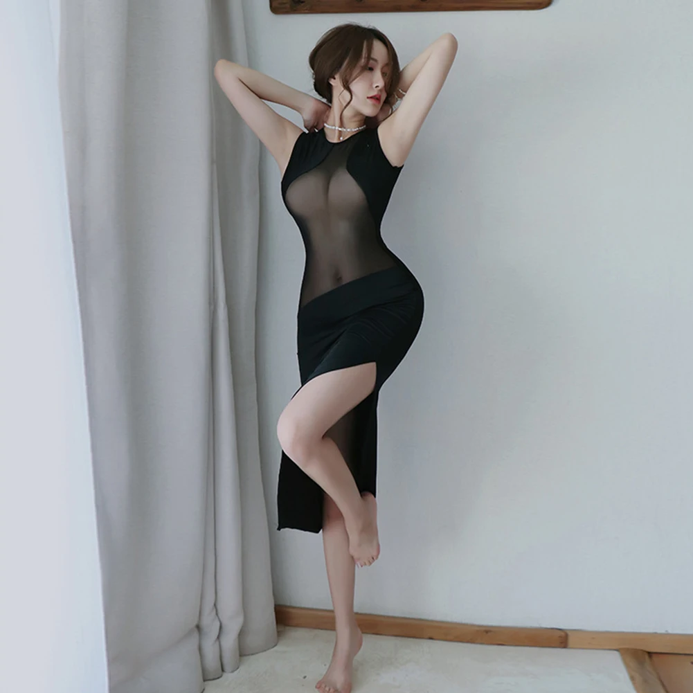 Womens Sexy See Through Sheer Mesh Bodycon Dress Clubwear Hot Lady Transparent Lingerie Erotic Party Dress+Underwear Nightwear
Womens Sexy See Through Sheer Mesh Bodycon Dress Clubwear Hot Lady Transparent Lingerie Erotic Party Dress+Underwear Nightwear