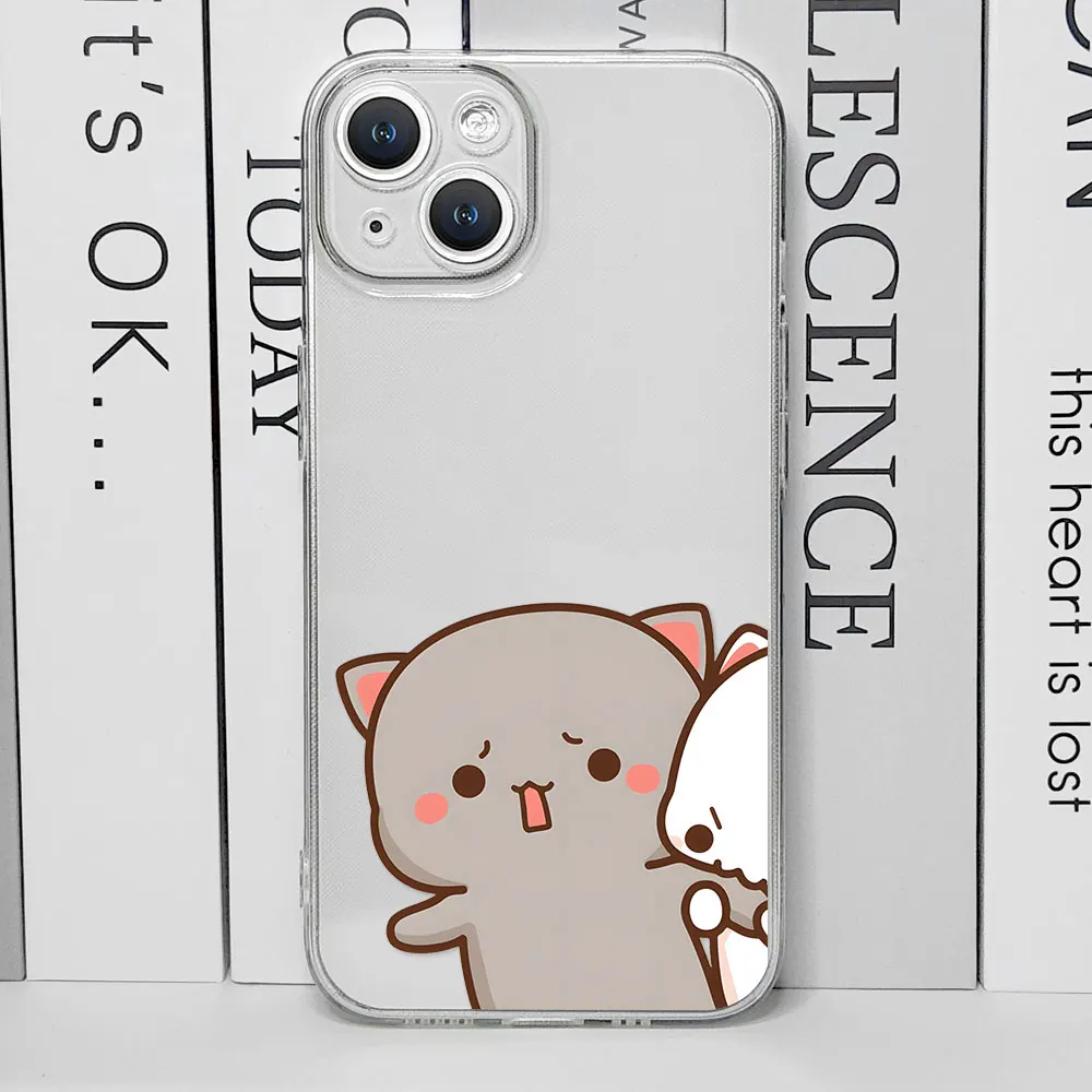 Cute Peach Mochi Cat Couple Phone Case for IPhone 16 15 14 13 12 11 Pro MAX XS X SE2 7 8 Plus Lover Pairs Clear Soft Cover Shell Cute Peach Mochi Cat Couple Phone Case for IPhone 16 15 14 13 12 11 Pro MAX XS X SE2 7 8 Plus Lover Pairs Clear Soft Cover Shell