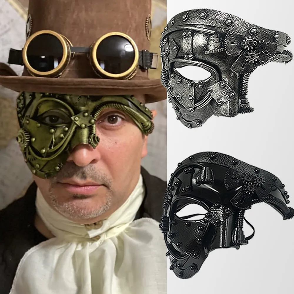 SteamPunk Mask Robot Cosplay Medieval Retro Mechanical Science Half Face Helmet Halloween Carnival Costume Party Props
SteamPunk Mask Robot Cosplay Medieval Retro Mechanical Science Half Face Helmet Halloween Carnival Costume Party Props