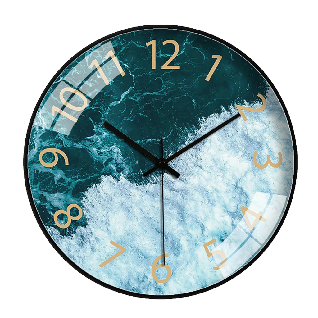 

Silent Wall Clock Non Ticking Arabic Numeral Clocks Round Nordic Decorative Wall Clock for Kitchen, Dining Room and Bedroom