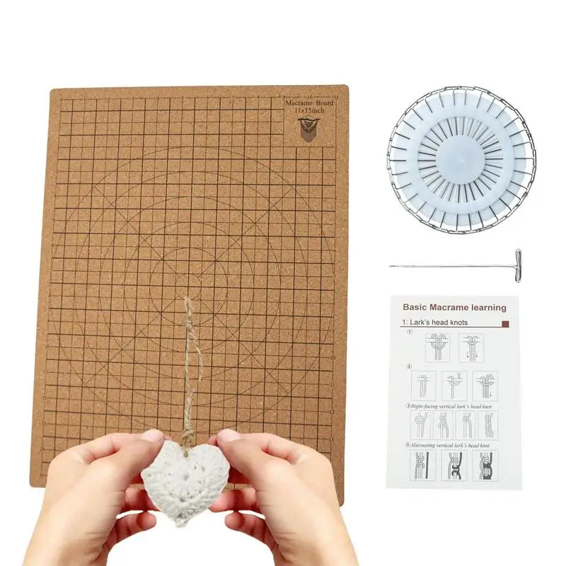 

Macrame Board 12x16in Double-Sided Grids for Measuring Versatile Macrame Tools with Instructions Macrame Supplies for Knotting
