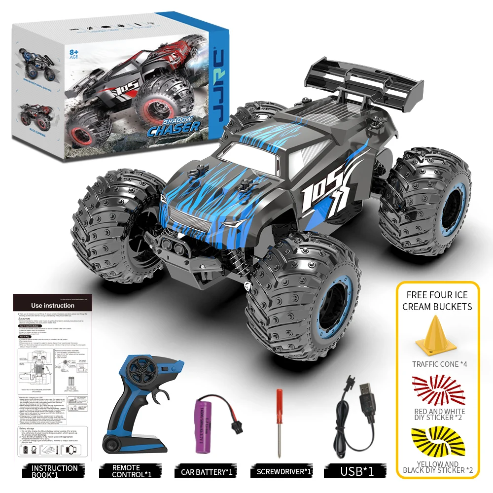 

JJRC Q105 Remote Control Buggy Car 2.4Ghz Double Motors Drive Climbing RC Off Road Drift Vehicle Toy 1:18 High Speed Cars 15km/h