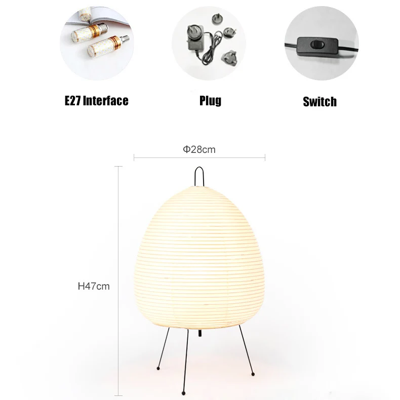 Generic Type A Noguchi LED Lamp Modern Japanese Rice Table Lamp
