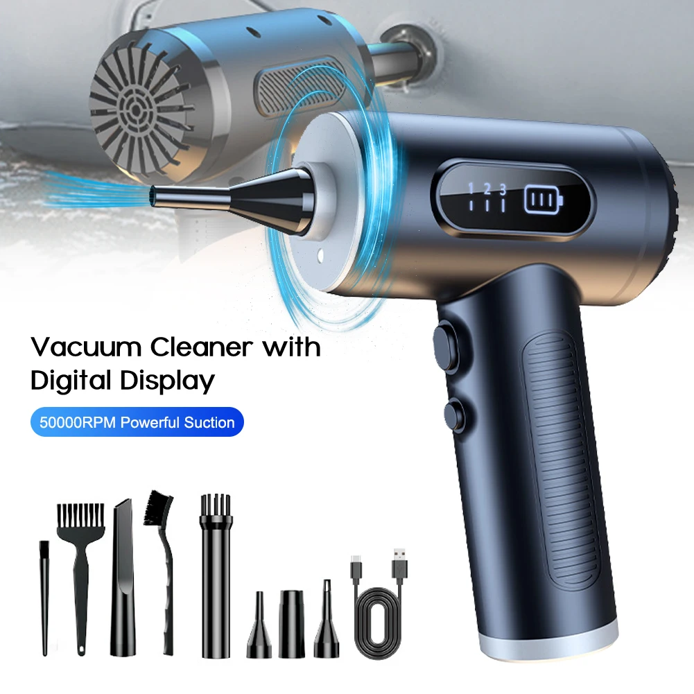 50000RPM Cordless Handheld Car Vacuum Cleaner 5 In 1 Vacuum Cleaner 10000Pa Digital Display Vacuum Cleaner For Car Home Office
50000RPM Cordless Handheld Car Vacuum Cleaner 5 In 1 Vacuum Cleaner 10000Pa Digital Display Vacuum Cleaner For Car Home Office