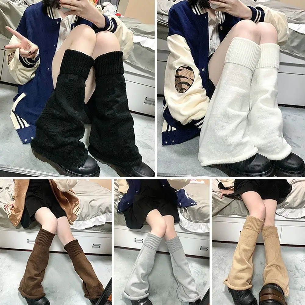 

Women Girls Winter Kawaii Boot Stocking Knee-High Knitted Leg Warmers Uniform