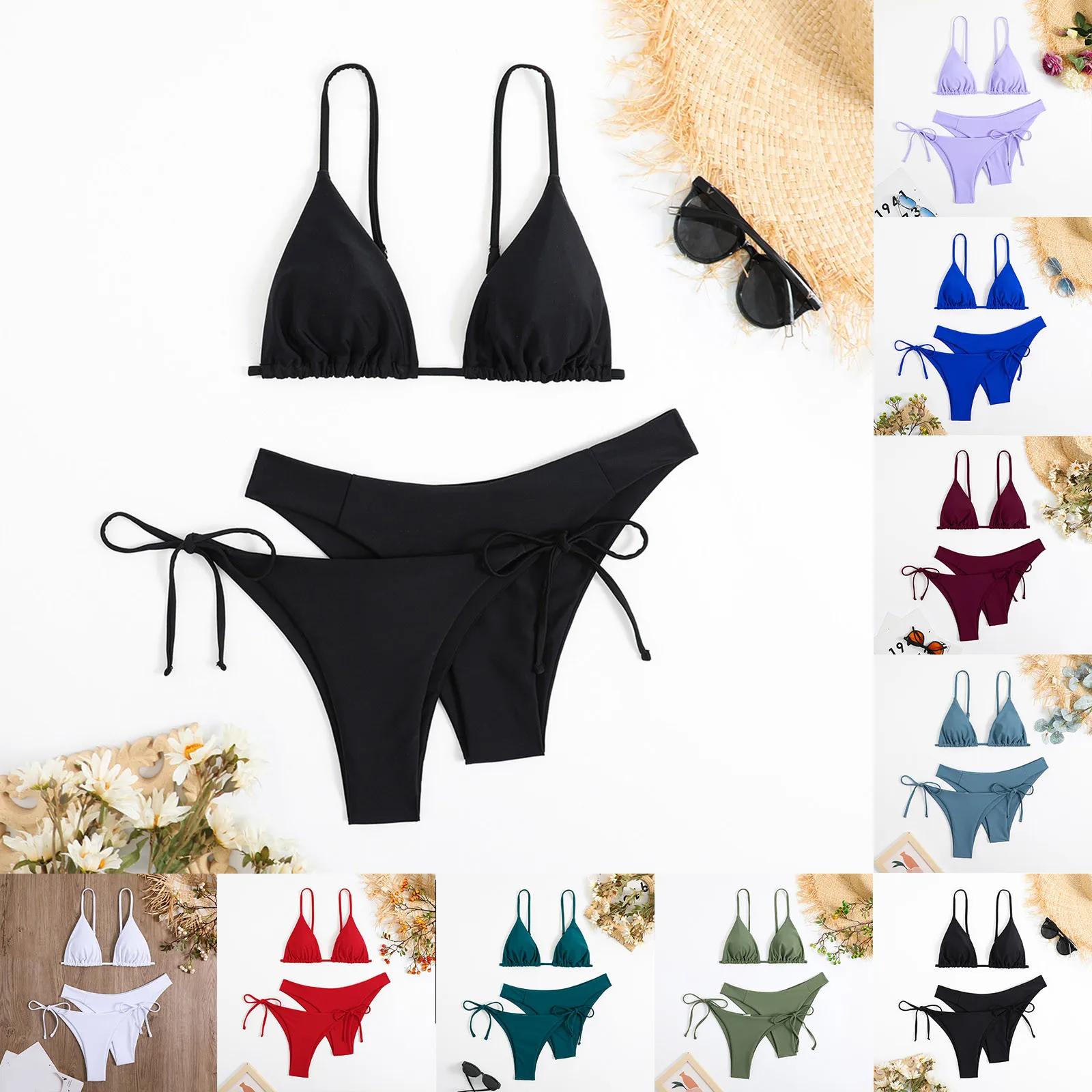 Women's Bathing Suit Three Piece Sexy Solid Colour Swimwear Bikini Set Push Up Brazilian Swimwear Bandage Beachwear Swimsuit
Women's Bathing Suit Three Piece Sexy Solid Colour Swimwear Bikini Set Push Up Brazilian Swimwear Bandage Beachwear Swimsuit
