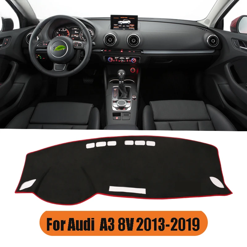 

Flannel Car Dashboard Cover Pad For Audi A3 8v 2013-2019 Anti-Slip Mat Sun Shade Dashmat Carpet Interior Auto Accessories S-Line