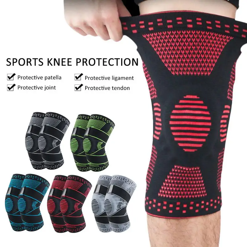 

Спортивная защита колена 5 цветов хорошо спроектированная безопасная и удобная амортизирующая пружинная поддержка с обеих сторон наколенники