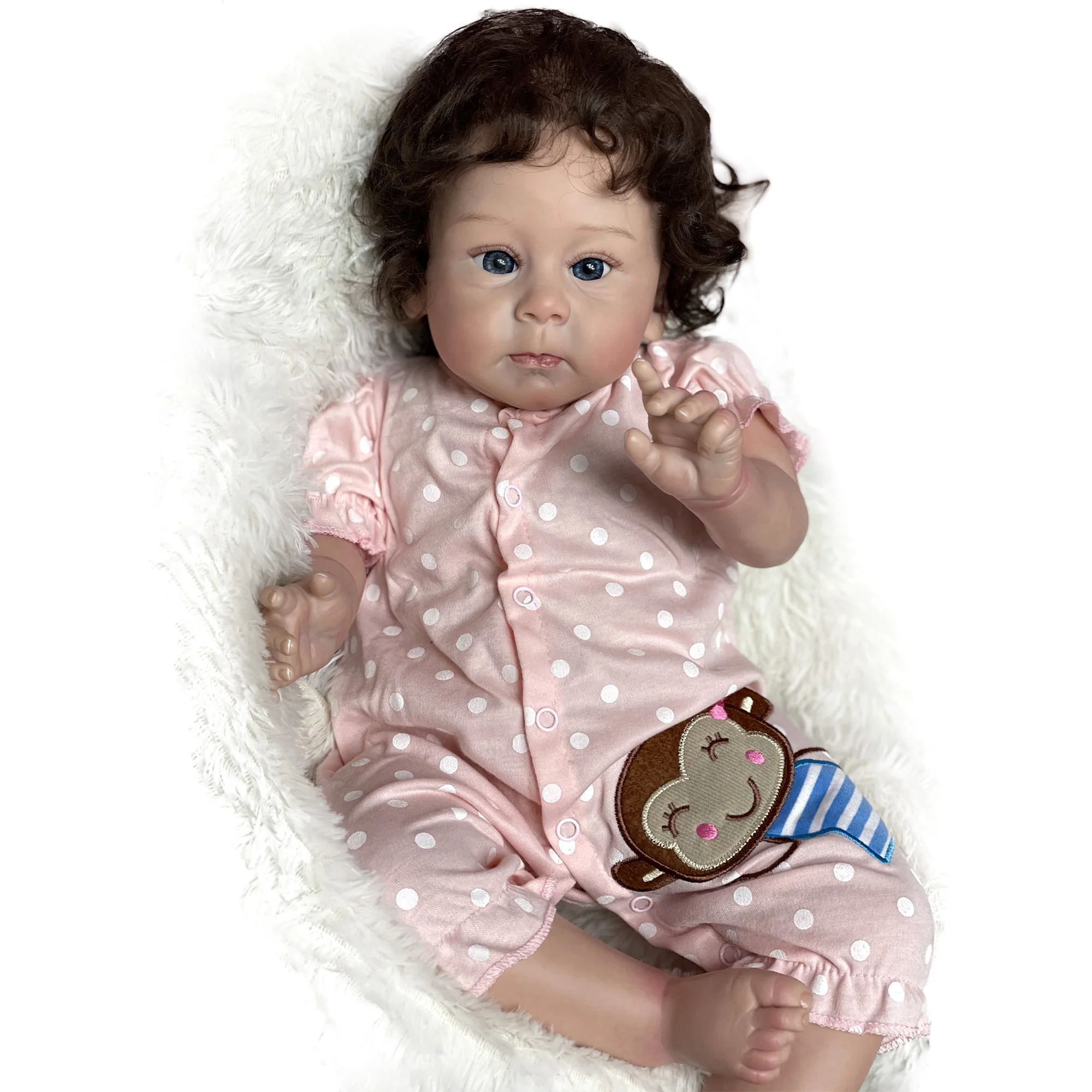 

Bebé Reborn Dolls 22" Huxley Handmade Painted Realistic Baby Reborn Doll With Rooted Hair Boneca Reborn Muñecas Para Niña