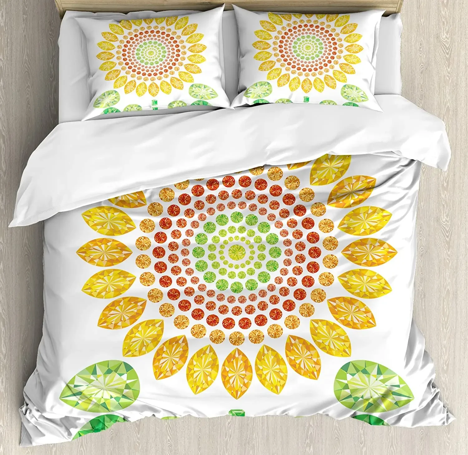 Sunflower Bedding Set For Bedroom Bed Home Round Sunflower Mandala Design with Diamond and Duvet Cover Quilt Cover Pillowcase
Sunflower Bedding Set For Bedroom Bed Home Round Sunflower Mandala Design with Diamond and Duvet Cover Quilt Cover Pillowcase