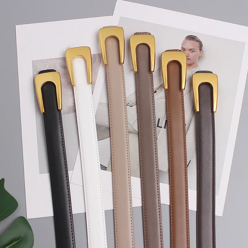 Модный и универсальный женский ремень 2024 с тонким поясом для костюмов и минималистичным кожаным декоративным джинсовым ремнем 
Модный и универсальный женский ремень 2024 с тонким поясом для костюмов и минималистичным кожаным декоративным джинсовым ремнем