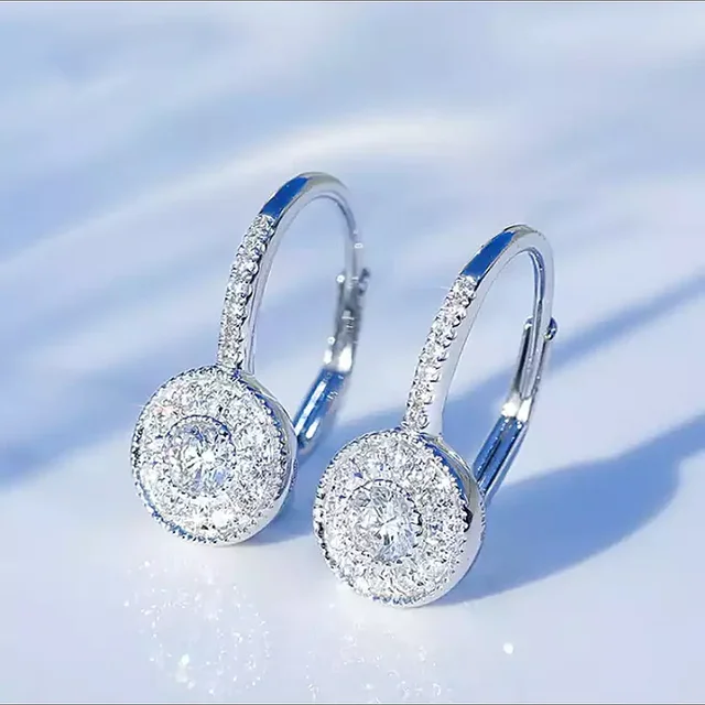 Boucles d'oreilles créoles en argent regardé 925 pour femmes et filles, forme ronde, incrustation, ligne de géométrie, simple, soirée, cadeaux de bijoux 2