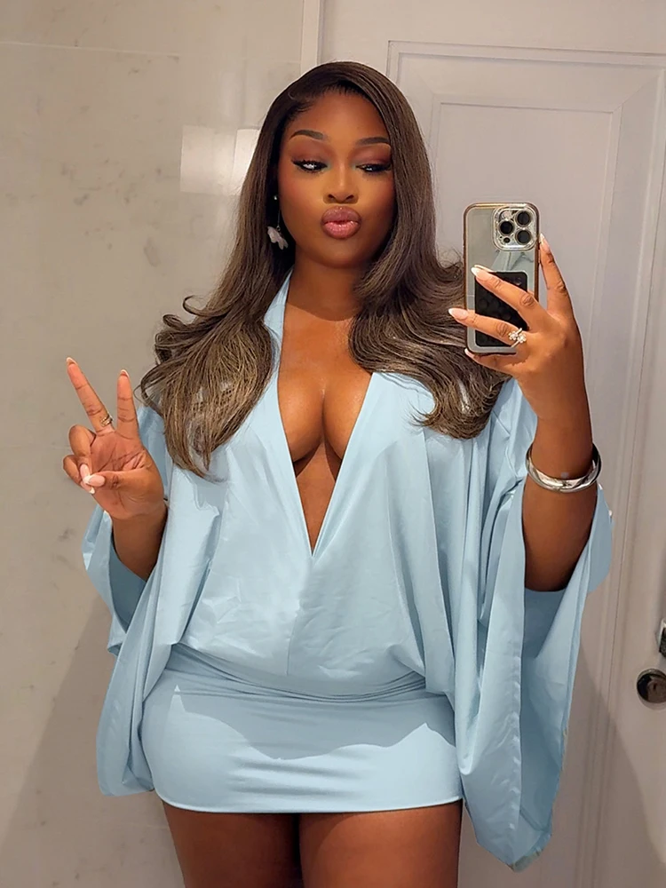 Cutenew Chic Sexy Dress Women Elegant Classic Satin Peach Hip v-Neck Bat Sleeves Birthday Party Clubwear Skinny Mini Bodycon Cutenew Chic Sexy Dress Women Elegant Classic Satin Peach Hip v-Neck Bat Sleeves Birthday Party Clubwear Skinny Mini Bodycon