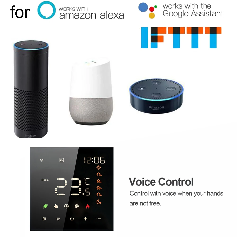 Intelligent Thermostat Programmable LCD Touch Screen Accurate Temperature Floor Heating Thermostat Voice Control
Intelligent Thermostat Programmable LCD Touch Screen Accurate Temperature Floor Heating Thermostat Voice Control