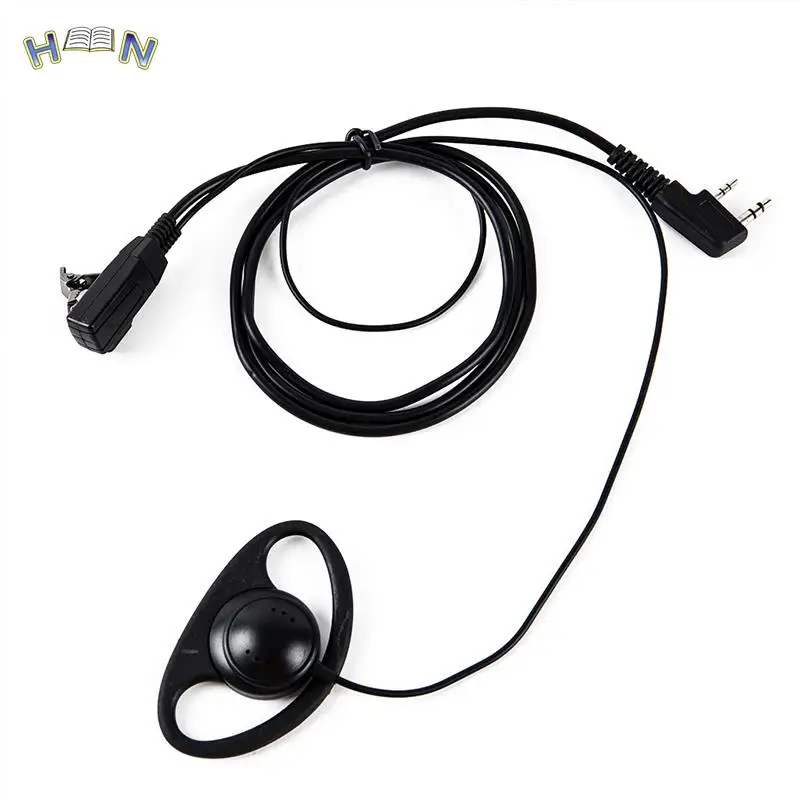 

2 Pin PTT with Mic Headset D Shape Soft Ear Hook Earpiece for UV-5R 888S 777S 666S BF Handheld Walkie Talkie BaoFeng Accessories