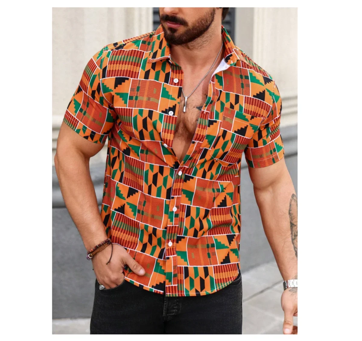 

Гавайская Мужская рубашка с 3D принтом, короткий рукав, лацканы, Повседневная Удобная мягкая уличная одежда для отпуска, лето 2024